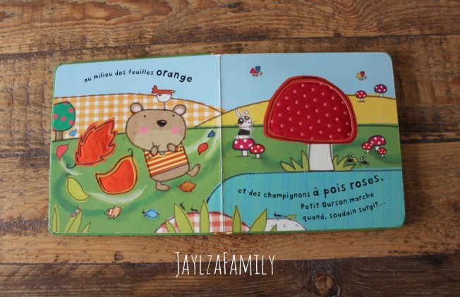 Mon imagier des couleurs à toucher Milan; le petit ourson part en promenade Gründ; Toc... Toc... Qui habite ici? Piccolia