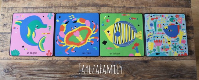 Mes premiers animaux à toucher, Auzou Eveil; on imagier-accordéon de la mer, Tourbillon; Mon imagier des contraires Kididoc, Nathan.