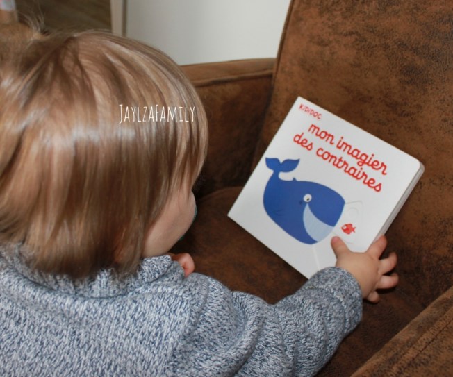 Mes premiers animaux à toucher, Auzou Eveil; on imagier-accordéon de la mer, Tourbillon; Mon imagier des contraires Kididoc, Nathan.